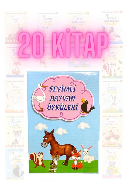 SEVİMLİ HAYVAN ÖYKÜLERİ ÇOCUK KİTAPLARI 20 KİTAP 1. VE 2.SINIFLAR İÇİN KUTULU