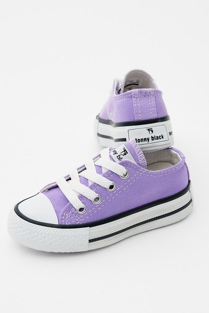 Children's Unisex Lilac Comfortable Lace-Up Sneakers