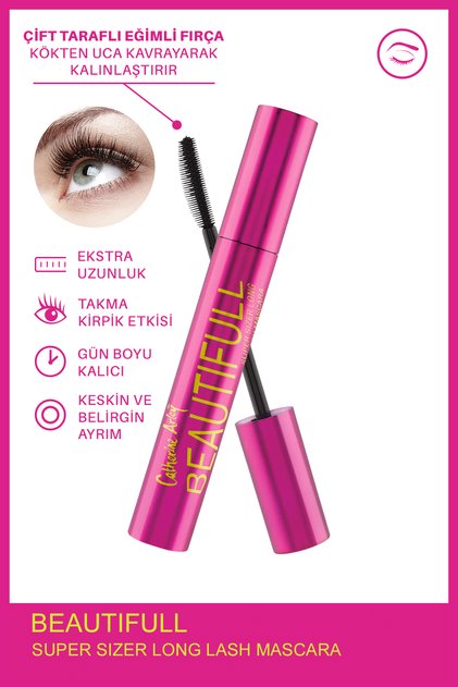 Beautiful Super Sizer Long Lash Siyah Maskara