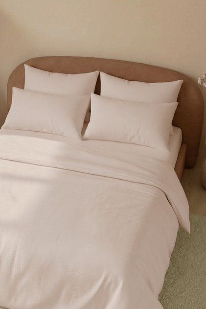 Camelia Single Flat Ranforce Duvet Cover Set - Powder 100% Cotton