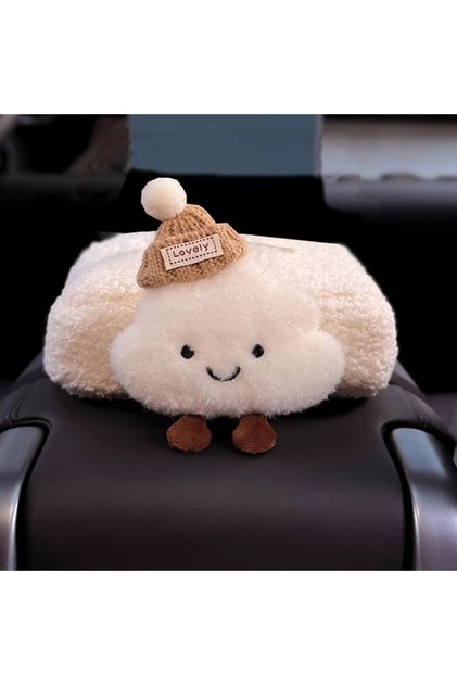hat cloud A Cute Cartoon Hat Cloud Car Tissue Box For Armrest Paper Holder Auto Hanging Napkin Bag f