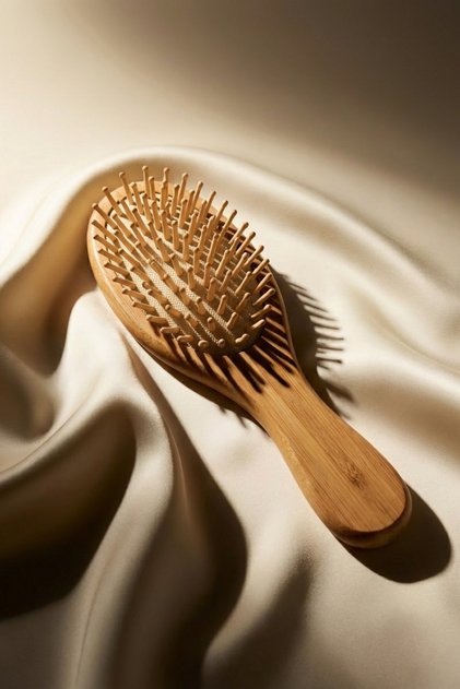 Bambu Saç Tarama Fırçası - Kabarma Karşıtı Doğal Ahşap Saç Tarağı
