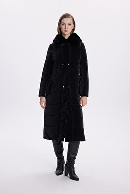 Zühre Kürk Kapüşonlu Siyah Mont 13379 - Fiyatı, Yorumları