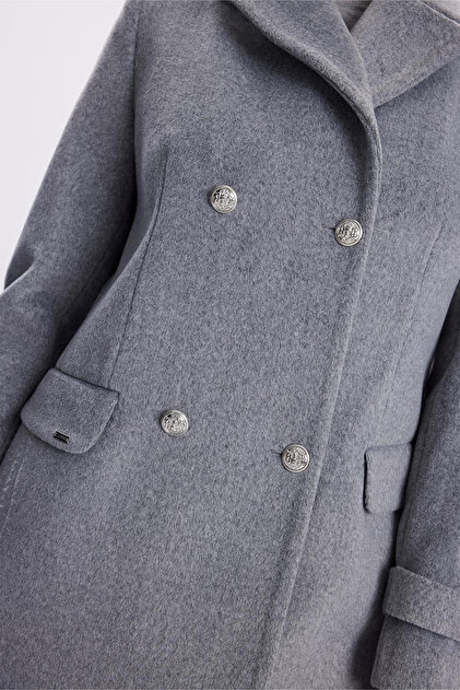 Zühre Kruvaze Yaka Uzun Gri Kaban 13570 - Fiyatı, Yorumları