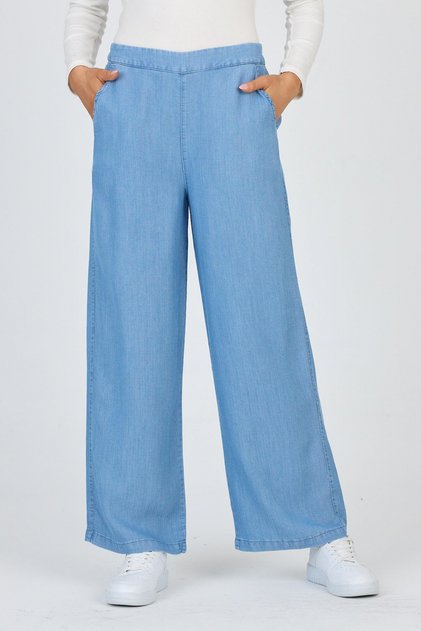 Denim Wide Leg Blue Trousers 0013
