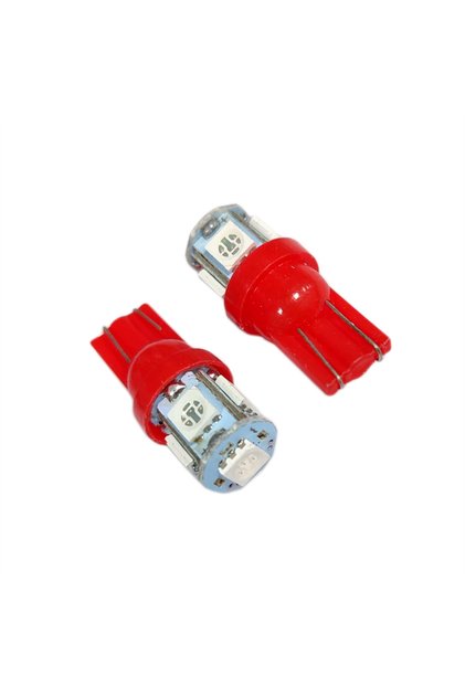 12V T10 Ampul 5 Led SMD Kırmızı BR0400237