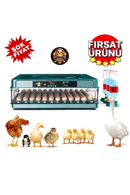 130 Yumurta Kapasiteli Tam Otomatik Kuluçka Makinesi | Dijital Ekran + Su Otomatiği + Yüksek Verim
