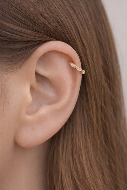 Gold İnce Mini Halka Tragus Piercing Helix Kıkırdak Lob Daith Forward Helix