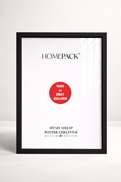 ひろページ HOMEPACK 20X25 CM Siyah Ahşap Çerçeveli Poster Çerçevesi, Boş