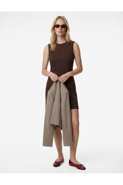 Rochie mini guler rotund A croială fără mâneci