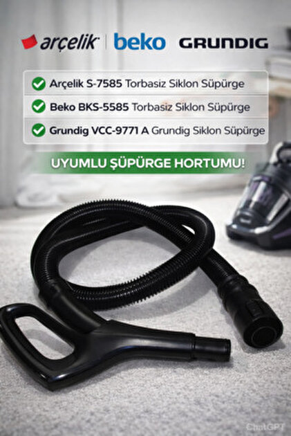 Arçelik S 4250 Elektrikli Süpürge Orjinal Hortum Seti - Fiyatı