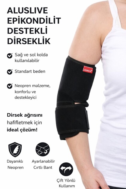 EPİKONDİLİT DESTEKLİ DİRSEKLİK SAĞ VE SOL KULLANILABİLİR STANDART BEDEN