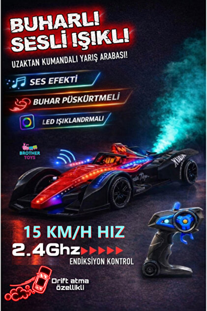 Brother Toys 15 Km/H Hız Duman Çıkaran Full Fonksiyon Şarjlı