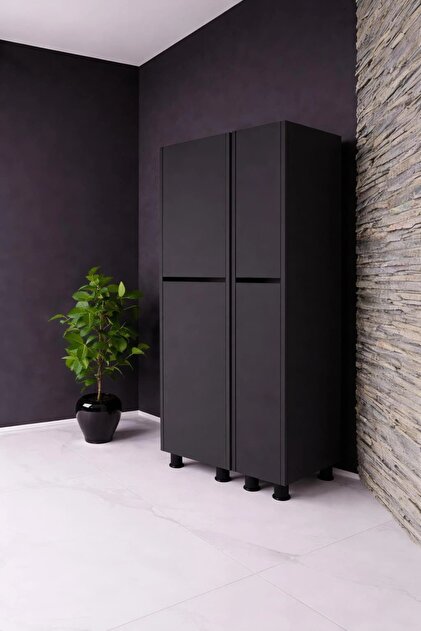 Neef Living KOMBİ ERZAK DOLABI İKİLİ ANTRASİT (80 CM GENİŞLİK