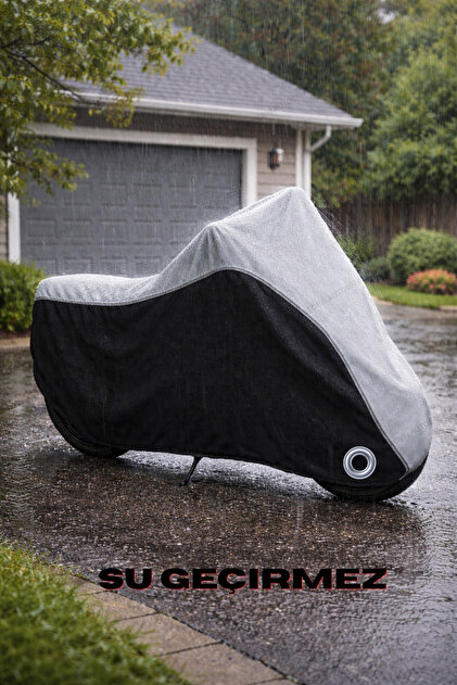 AutoEN Gray-Black Honda Cbf 500 Lock Compatible Motorcycle Cover