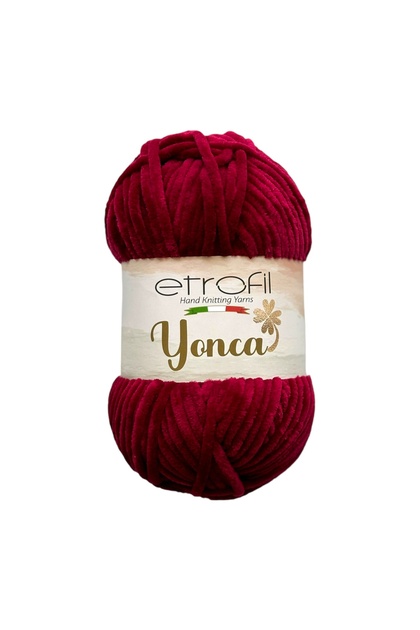 Yonca Velvet Knitting Yarn Dark Red 100% Polyester 100g 120m (70344)