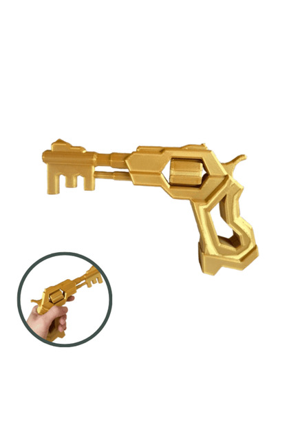 Keyvolver, Revolverul din Rivals Roblox, auriu, plastic, 181x104x25 mm