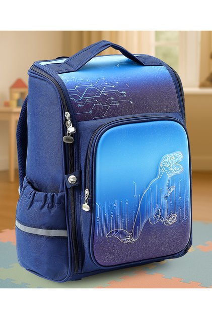 Dino Themed Kids Backpack, Single Main Compartment, 2 Bottle Pockets, Water Resistant, 6 to 9 years