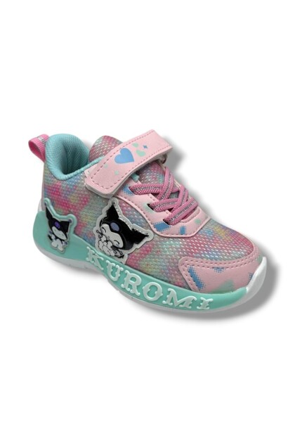 Kuromi 724-26 Anorak Shiny Leather Anatomical Girls' Sneaker Pink Green 26-30
