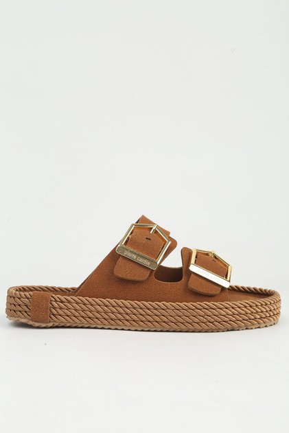 Women's Tan Slippers Pc-55813
