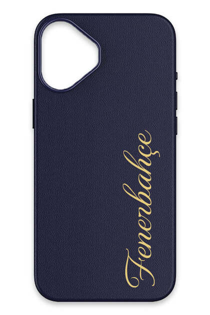 iPhone 16 Compatible Gold Handwritten Leather Magsafe Licensed Phone Case
