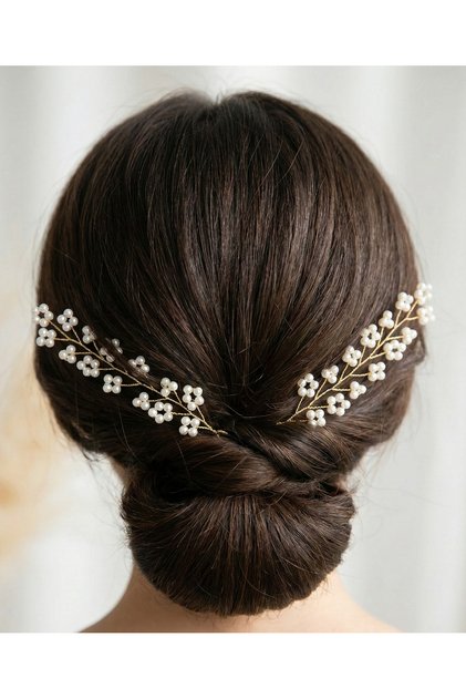 Elegant Pearl Branch Model Bridal & Evening Dress Hair Clip – Set of 2