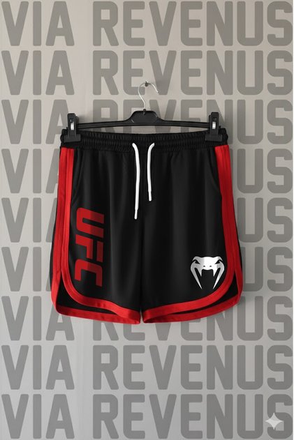 شورت تدريب رياضي من الجيرسيه مطبوع عليه UFC