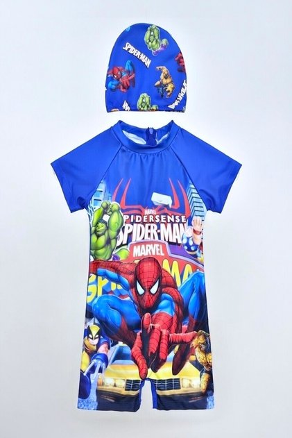 New Season Cute Character Printed Uv Protection Bonded Quick Dry Boys' Jumpsuit Swimsuit