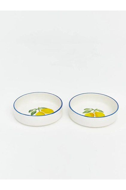 Lemon Printed Ceramic Bowl Set of 2 13 cm (S6)
