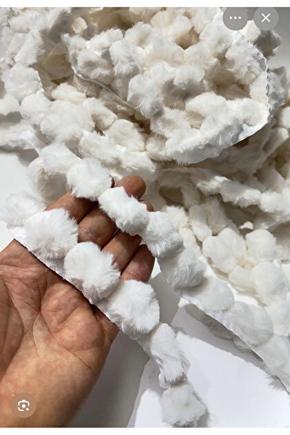 Peluş pon pon şerit / peluş şerit / pon pon şerit / peluş süsleme 1 metre