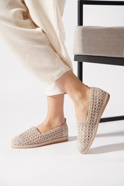 Fertemes Square Knitted Women's Ballerina Shoes