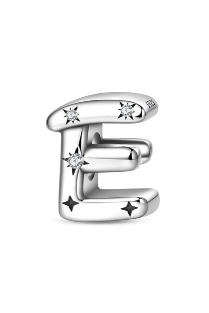PAC1957-E Original 925 Sterling Silver A-Z CZ Zircon Letter Charms Beads Fit Original Bangle Bracele
