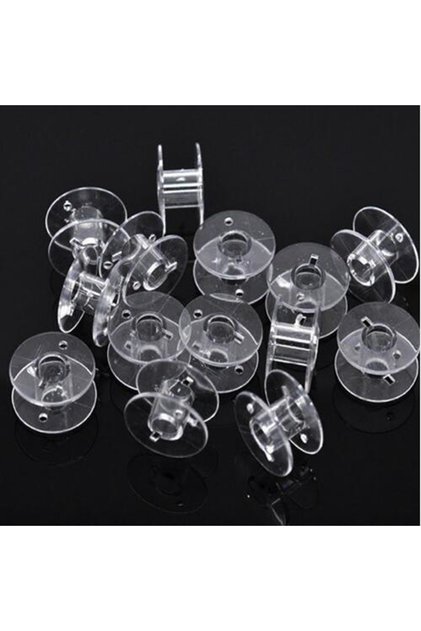 25pcs Bobbins 25Pcs Clear Sewing Machine Bobbins Spools Empty Bobbins Spools Plastic Storage Box For