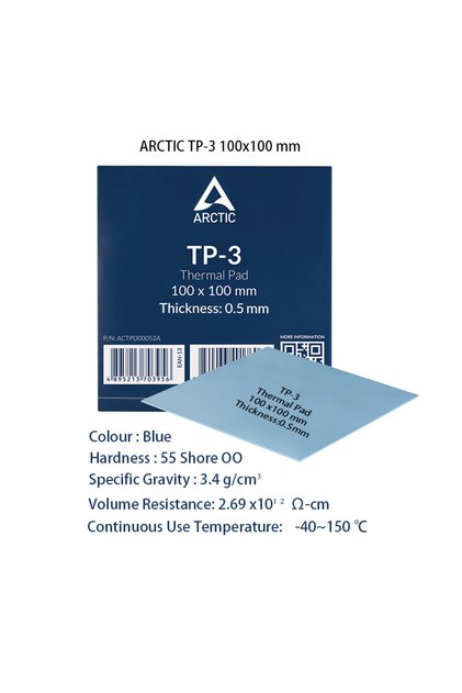 0.5 mm -1Piece ARCTIC TP-3 100x100mm Premium Performance Thermal Pad,High Performance,Particularly S