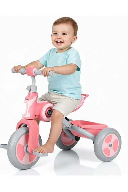 Spira Baby Tricycle for Kids with LED Light, Music , Storage Baskets & 3 Wheel