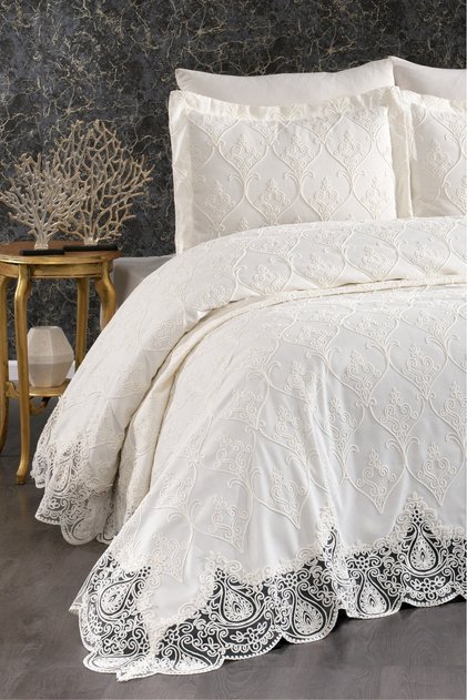 Harem Guipure Bedspread 3 Pieces (Cream)
