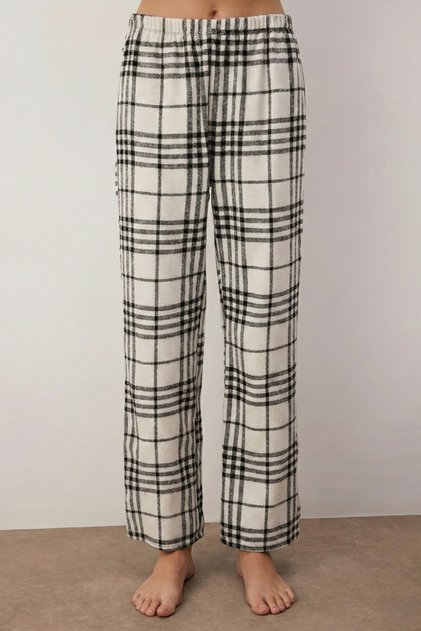 Cotton Plaid Flannel Woven Pajama Bottoms