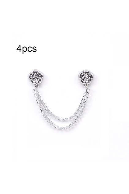 4pcs Silver 4/6Pcs Magnetic Chain Buckle - Adjustable Clothing Entrapment Magnetic Closure, Suitable