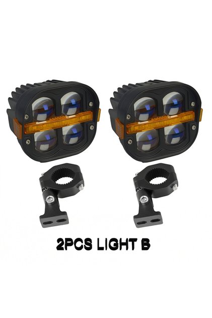 2 PCS Light B 4" LED Work Light Spotlight Fog light Driving Lamp Dual Color DRL For BMW R1200GS R125