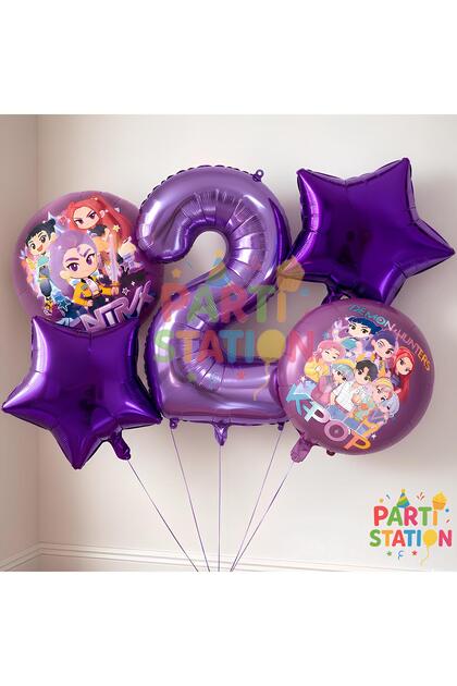 K-Pop Themed 2Nd Birthday Balloon Set 5 Pieces