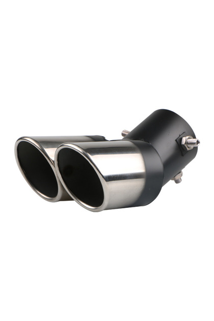 L Car Universal One To Two Grilled Blue Tail Throat Double Pipe Tail Pipe Stainless Steel Exhaust Pi