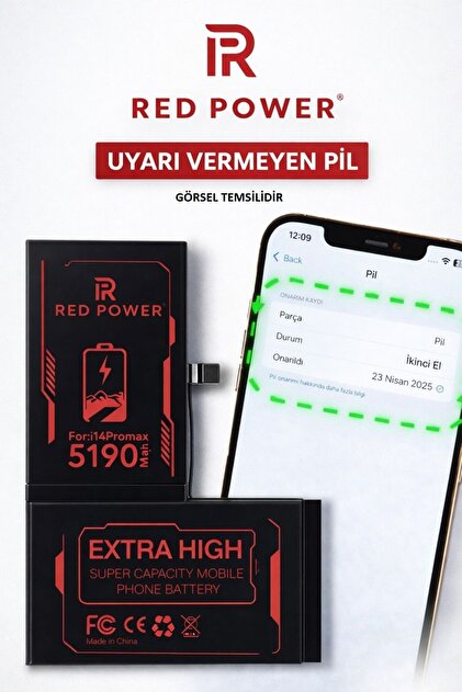 OEM Red Power İphone 12 Pro Max Pil Batarya Uyarı vermez ( İkinci