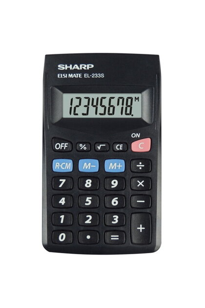 Calculator de buzunar, 8 cifre, 103x60x8mm, EL-233SBBK - negru