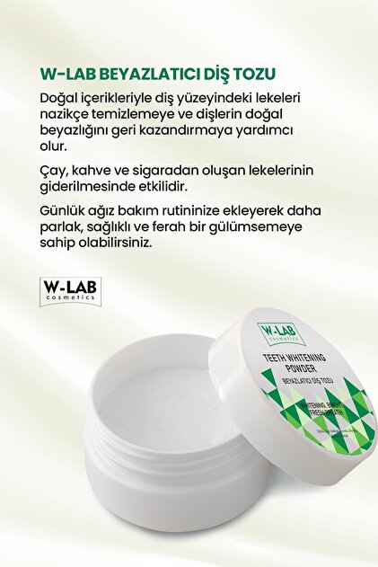 W-Lab Cosmetics Beyazlatıcı Diş Tozu 75 Gr - Fiyatı, Yorumları