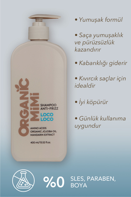 ORGANİC MİMİ Kıvırcık Saç Şampuanı LOCO-LOCO Kabaran Saçlar için