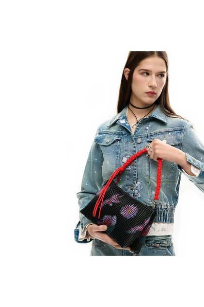 Geanta mica de dama, de mana si umar, crossbody, Desigual, seria Xenon Dortmund, Negru