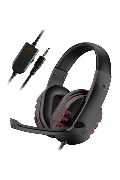 Red Headphones 3.5mm Wired Gaming Headset Earphones Music For PS4 Play Station 4 Game PC Chat Comput