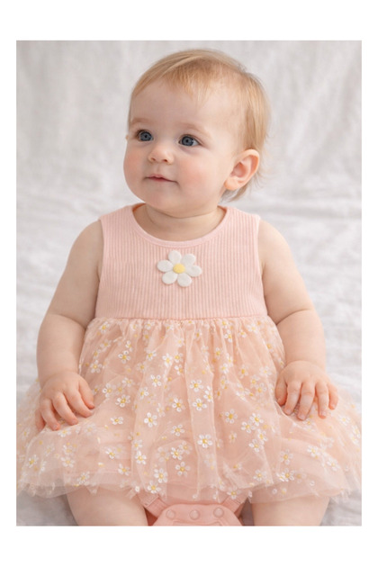 Eid-Occasion Snap-On Bodysuit Baby Girl Tutu Dress