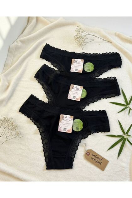 3'Lü Set Tanga Model %100 Bambu Hayalet Ultra Yumuşak ve Esnek Külot Koku Ve İz Yapmaz Nefes Alır