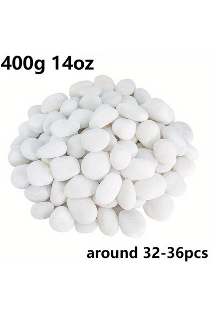 400g 200/400g White High Polished Natural Pebbles 2-3cm Courtyard Landscape Decoration Rocks Peddles